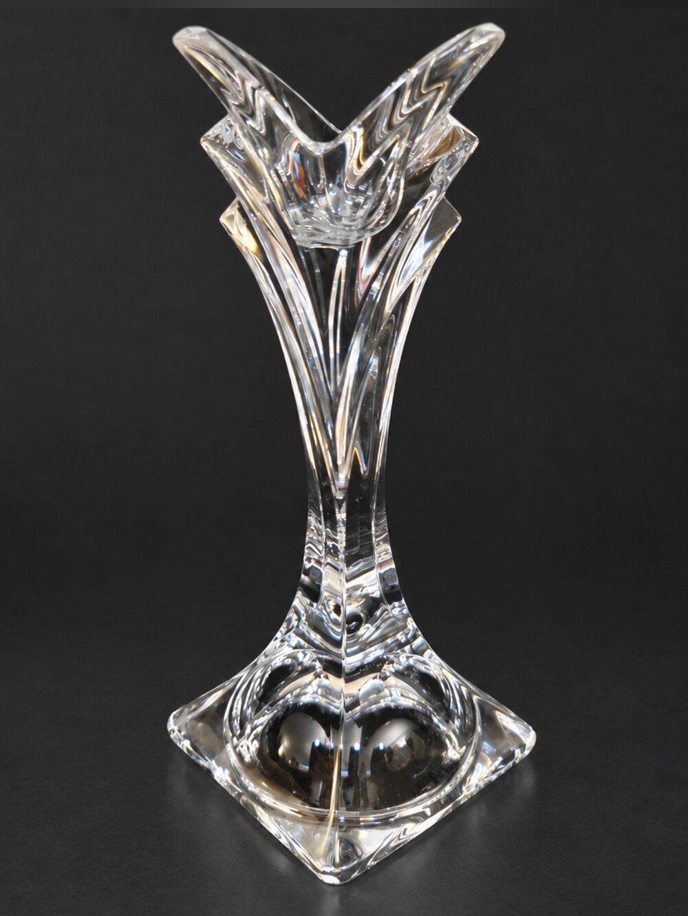 Mikasa Deco Crystal Candlestick 5.5” Art Deco